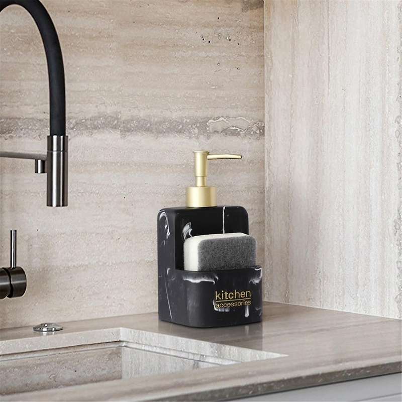 Kitchen Accessories Countertop Liquid Hand Soap Dispenser Pump Bottle with Storage Compartment Hold