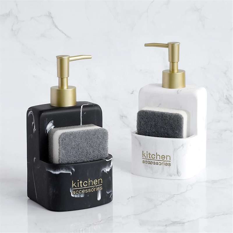 Kitchen Accessories Countertop Liquid Hand Soap Dispenser Pump Bottle with Storage Compartment Hold