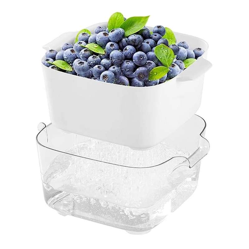 Kitchen Colanders Bowl Set Vegetable Washing Food Strainers 2 In 1 Double Layered Strainer Basket fo