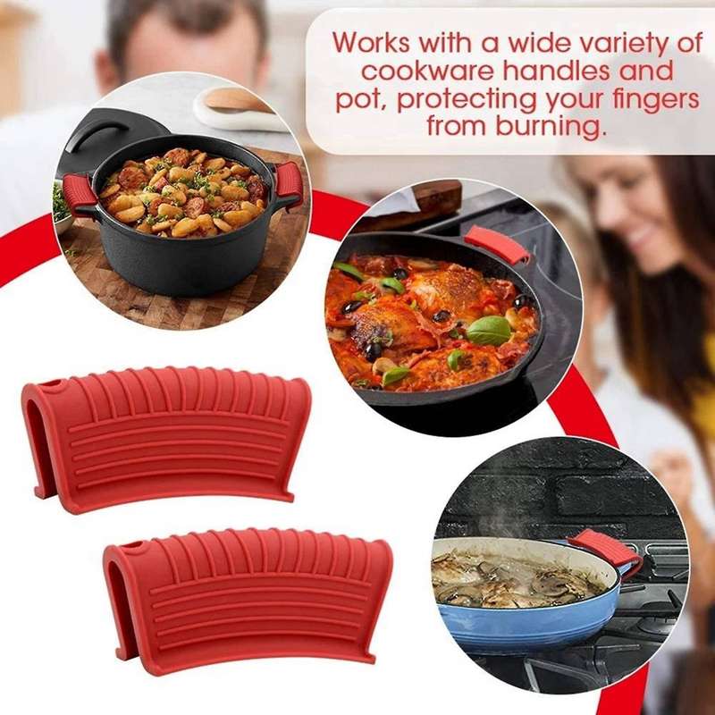 Kitchen Accessories Silicone Heat Resistant Cover Anti-Skid Lid Holding Knob Pot Handle Grip Cookwar
