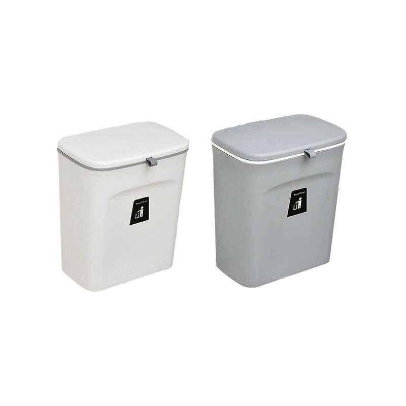 Kitchen Compost Bin, 9l Trash Bin, Countertop Or Under Sink, Hanging Small Trash Bin with Lid for B