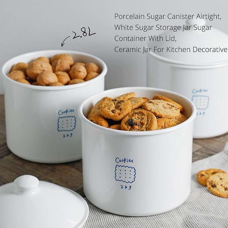 Kitchen Food Jar with Lid Sealed Snack Cookie Biscuit Candy Jar Storage Container 2.8L Tea Coffee Be