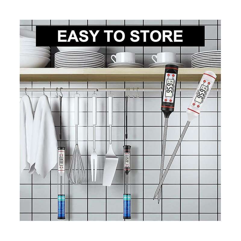 Kitchen Food Thermometer Waterproof Digital Immediate Read Meat Thermometer with Long Probe for Can