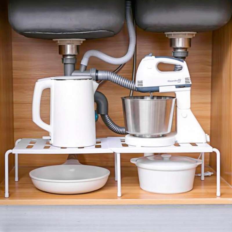 Kitchen Expandable Counter Shelf Organizer Bathroom Under Sink Pantry Desktop Storage Organizer Hol