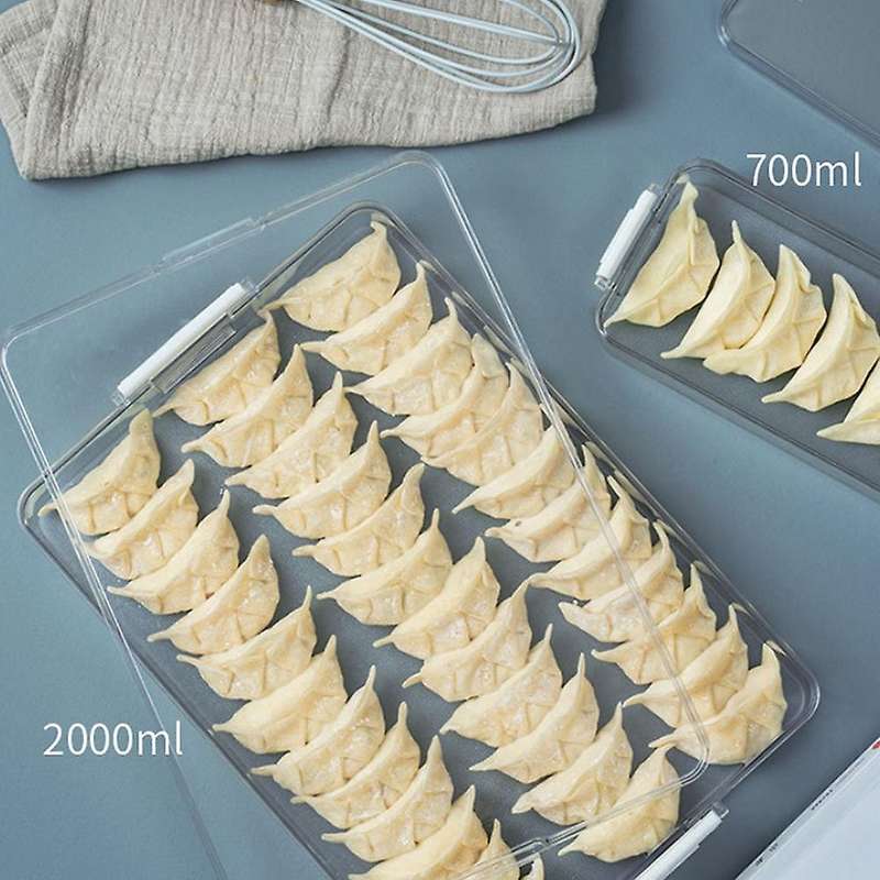 Kitchen Food Organizer Plastic Dumpling Storage Box Transparent Refrigerator Food Container Food St