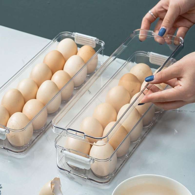 Kitchen Food Organizer Plastic Dumpling Storage Box Transparent Refrigerator Food Container Food St