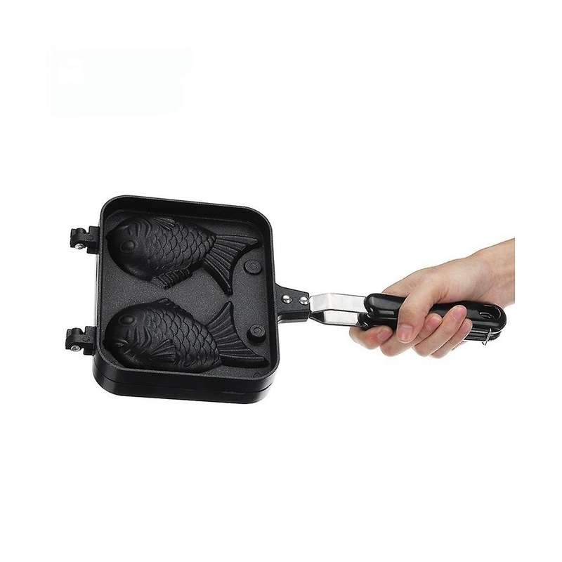 Kitchen Japanese Taiyaki Fish Shaped Hot Dessert Waffle Cake Maker Pan Pancake Double Pan Fry Pan Wa
