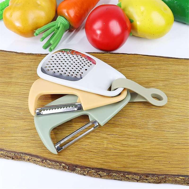 Kitchen Gadgets Set 3 Pieces,Vegetable Peeler,Julienne Peeler,Garlic/Ginger Grinder,Stackable Cookin