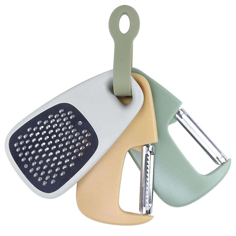 Kitchen Gadgets Set 3 Pieces,Vegetable Peeler,Julienne Peeler,Garlic/Ginger Grinder,Stackable Cookin