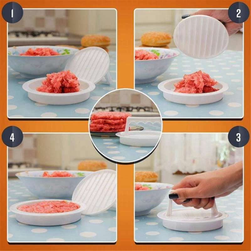 Kitchen Hamburger Meat Beef Maker Grill Burger Patty Mould Press Mold Tools Shape Hamburg Manual Pre