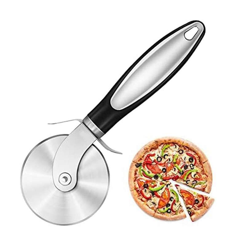 Kitchen Large-Pizza Cutter Wheel, Stainless Steel Pizza Slicer, Blade Pizza Wheel with Non-Slip Hand