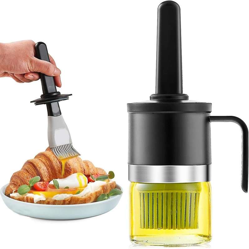 Kitchen Oil Dispenser Bottle, Cooking Oil Distributor, 10 Oz/300ml, Olive Oil Bottle, Barbecue Brush