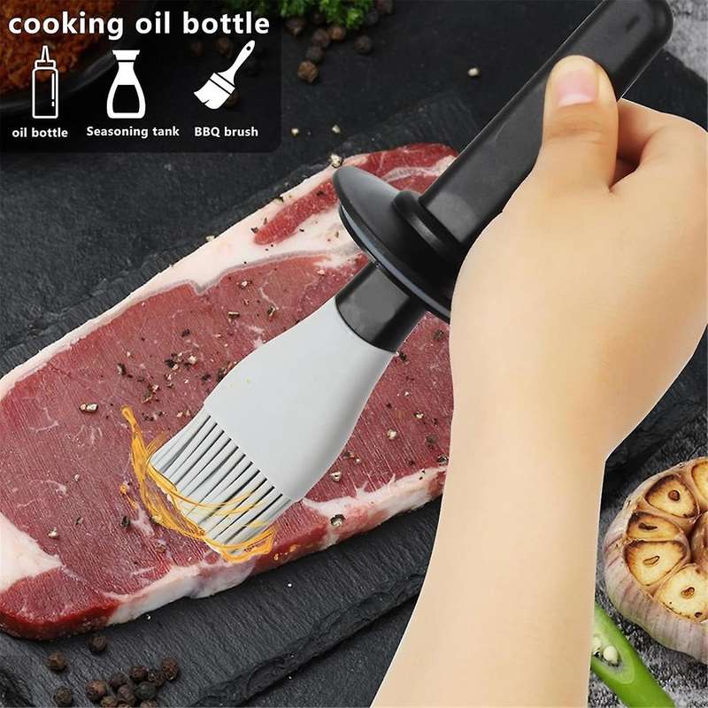 Kitchen Oil Dispenser Bottle, Cooking Oil Distributor, 10 Oz/300ml, Olive Oil Bottle, Barbecue Brush