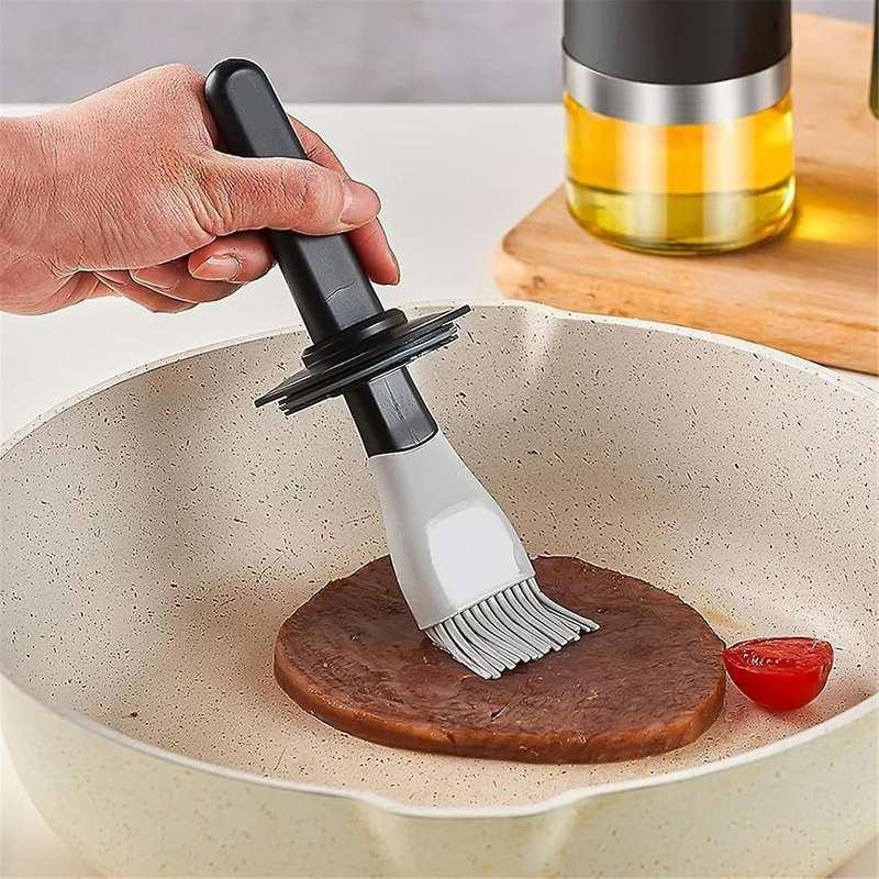 Kitchen Oil Dispenser Bottle, Cooking Oil Distributor, 10 Oz/300ml, Olive Oil Bottle, Barbecue Brush