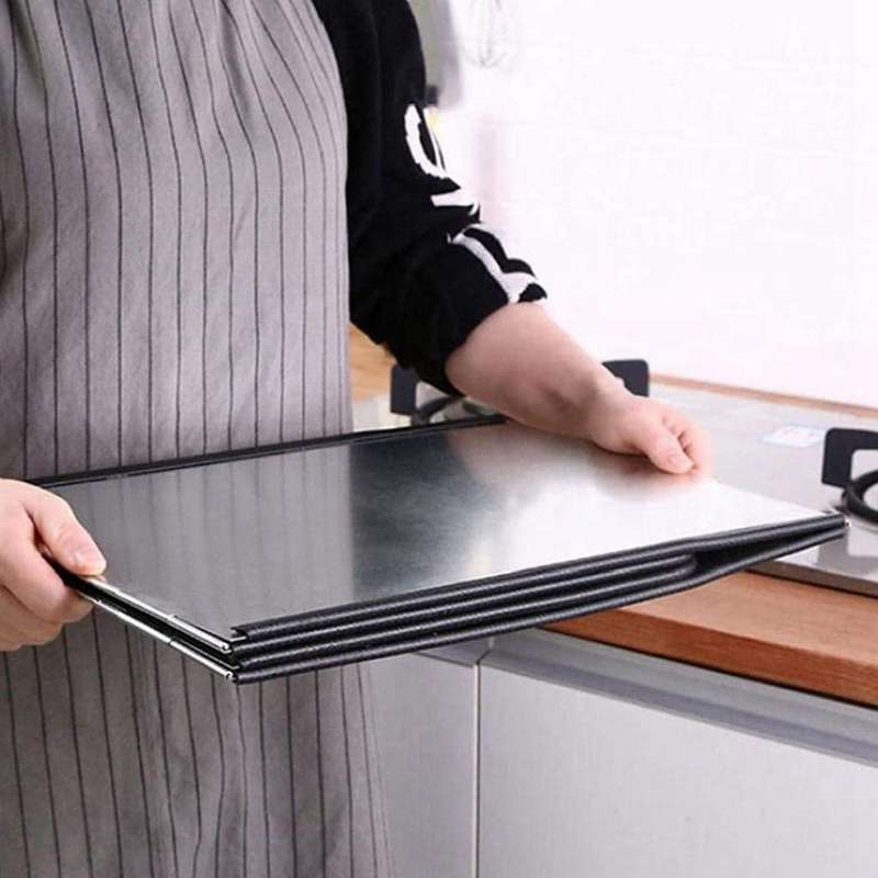 Kitchen Oil Baffle Anti Splatter Shield Guard Folding Oil Anti-Splash Block 3-Sided Heat Oil Gas Sto