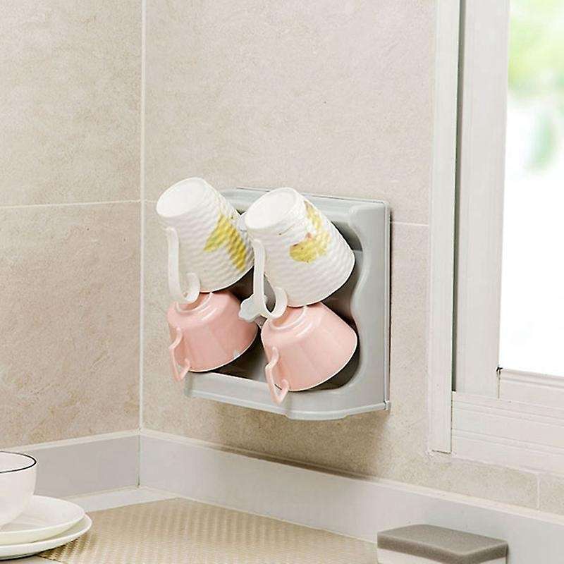 Kitchen Rack Cup Holder Storage Box Wall-Mounted Cup Holder Coffee Cup Cup Holder Drying Rack Six P