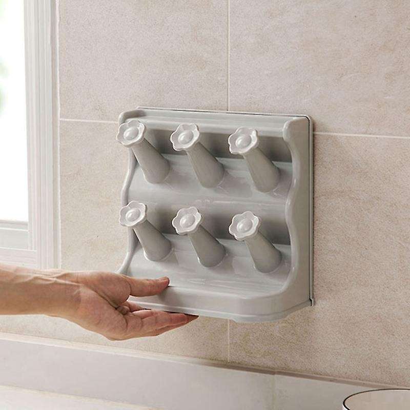 Kitchen Rack Cup Holder Storage Box Wall-Mounted Cup Holder Coffee Cup Cup Holder Drying Rack Six P
