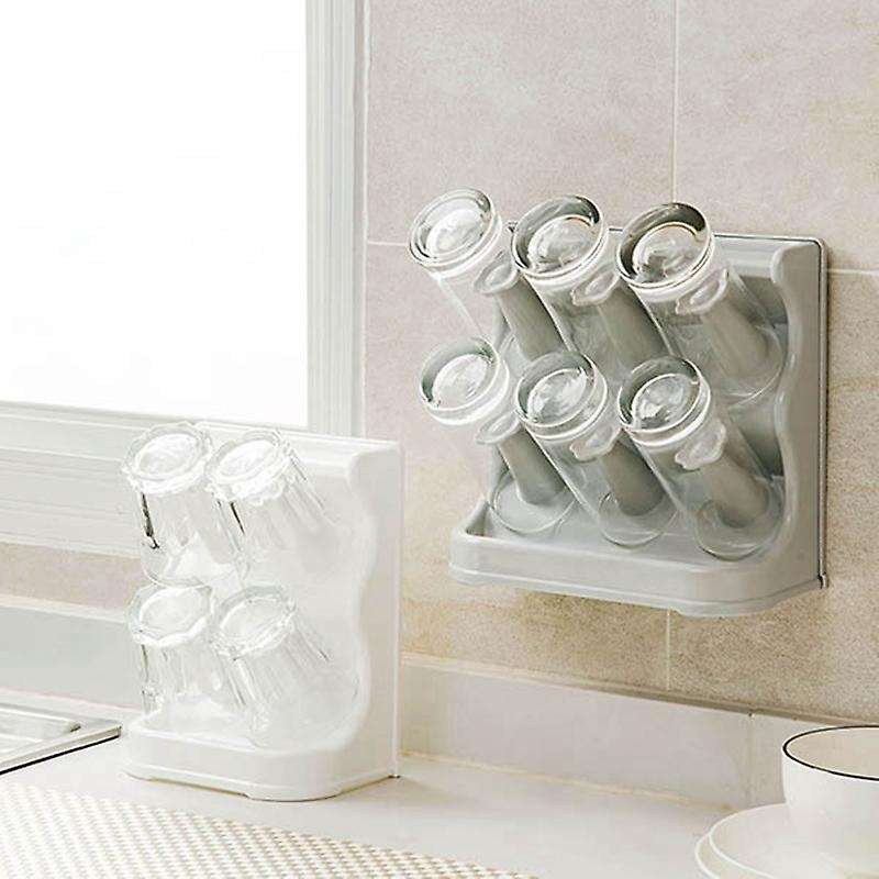 Kitchen Rack Cup Holder Storage Box Wall-Mounted Cup Holder Coffee Cup Cup Holder Drying Rack Six P