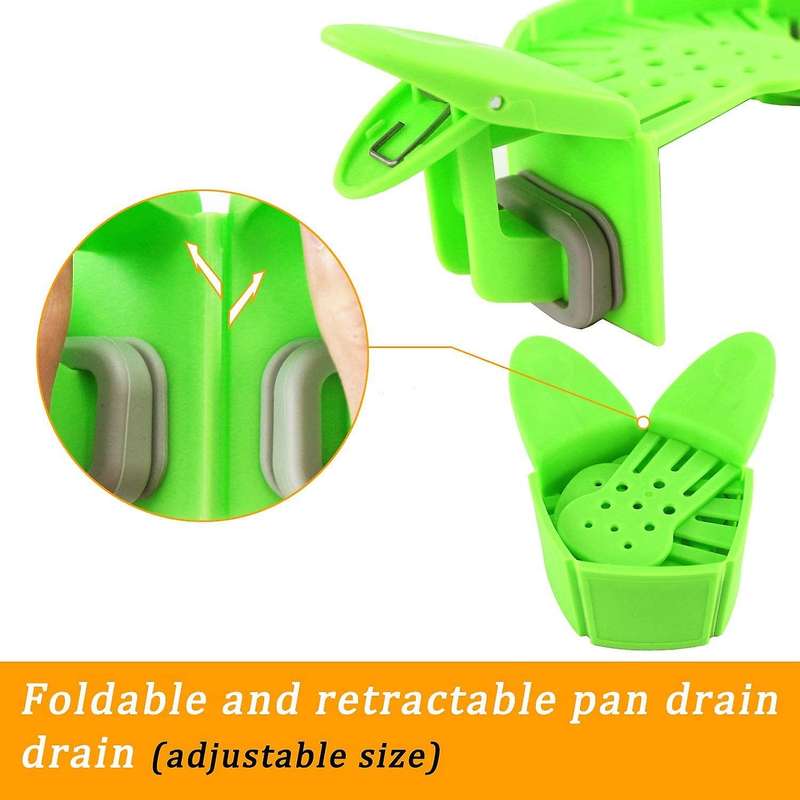 Kitchen Pasta Strainer, Adjustable Strain Strainer, Clip on Silicone Strainer, Fits Most Pots & Bowl