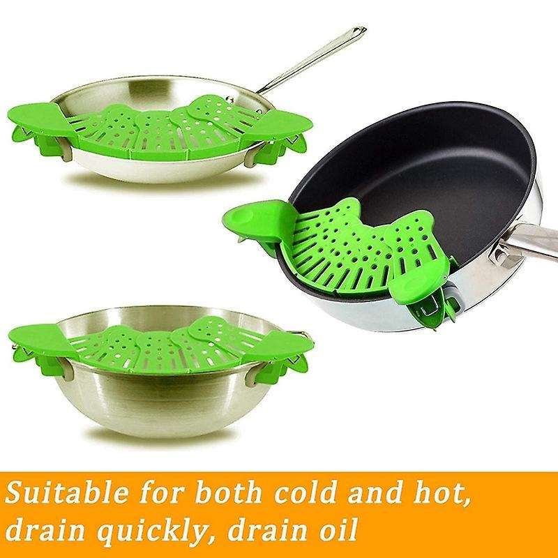 Kitchen Pasta Strainer, Adjustable Strain Strainer, Clip on Silicone Strainer, Fits Most Pots & Bowl