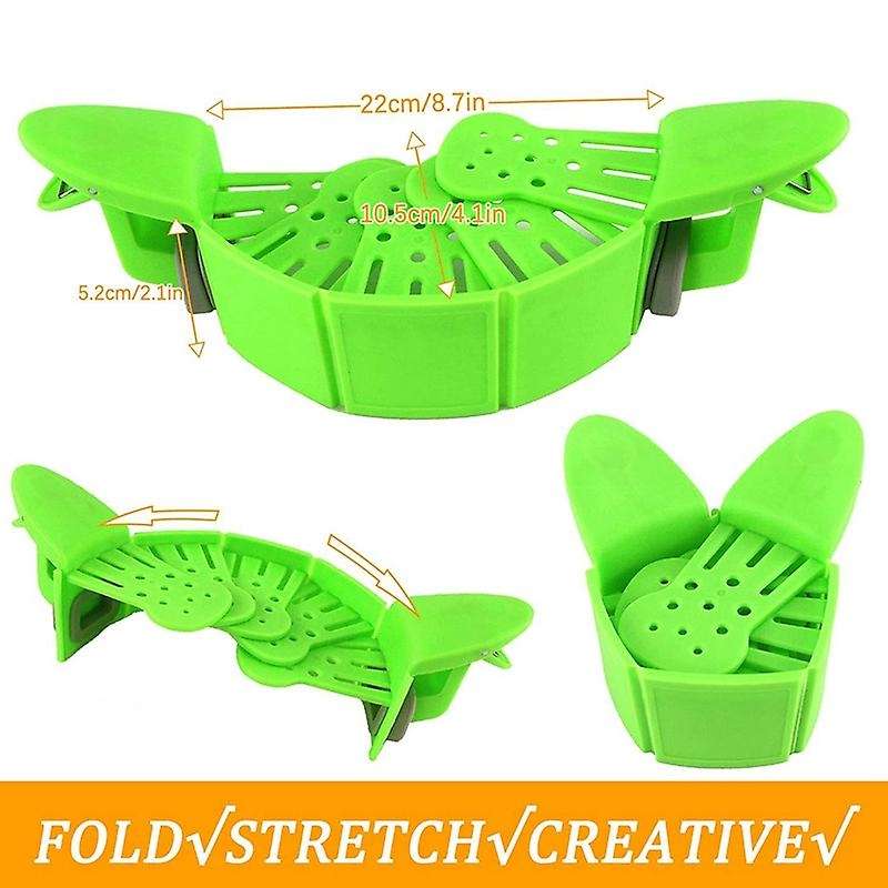 Kitchen Pasta Strainer, Adjustable Strain Strainer, Clip on Silicone Strainer, Fits Most Pots & Bowl