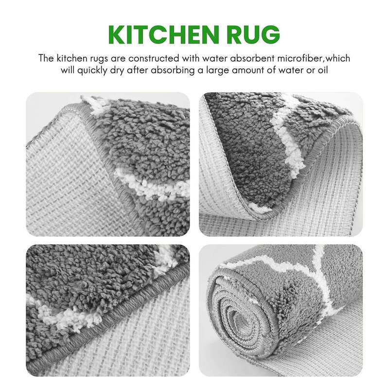 Kitchen Rugs and Mats Kitchen Mat Non Slip Machine Washable Runner Carpets for Floor, Kitchen, Bath