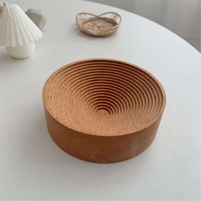 Kitchen Organizer Wooden Spiral Tray Decoration Food Plate Tray Candle Holder Wooden Pallets Water R