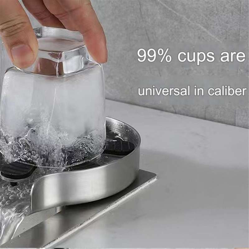 Kitchen Sink Glass Cup Wash Automatic Stainless Steel Pressure Washer Cup Tool Cleaning Faucet Bar R