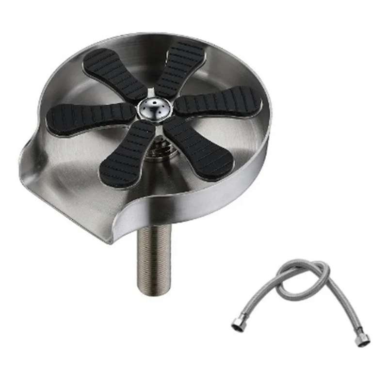 Kitchen Sink Glass Cup Wash Automatic Stainless Steel Pressure Washer Cup Tool Cleaning Faucet Bar R