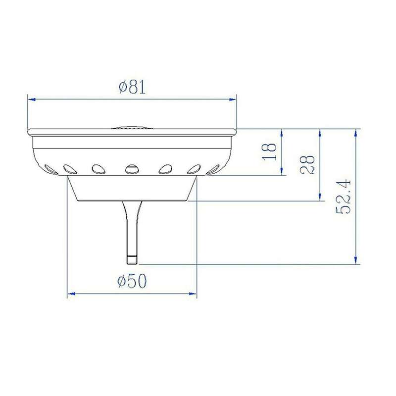 Kitchen Sink Strainer and Stopper Combo Basket Replacement Stainless Steel Basket with Plastic Knob