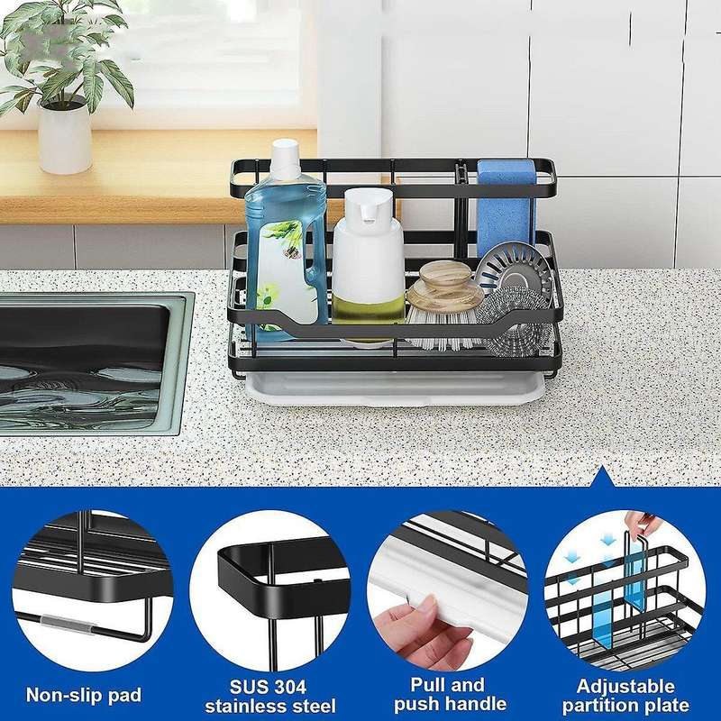 Kitchen Sink Storage Rack Stainless Steel Kitchen Sink Countertop Storage Holder Multifunction Spong