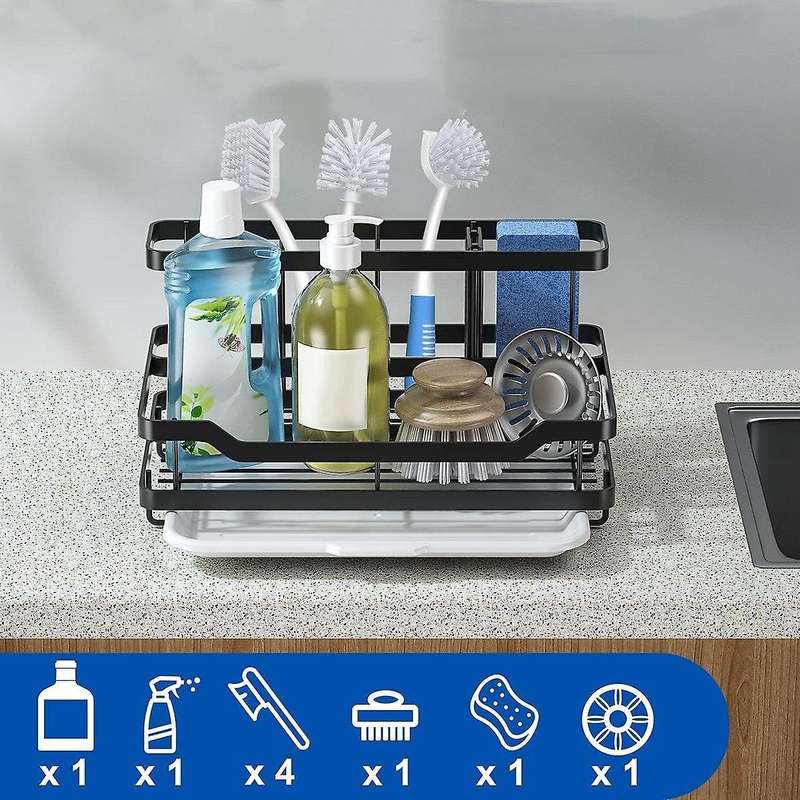 Kitchen Sink Storage Rack Stainless Steel Kitchen Sink Countertop Storage Holder Multifunction Spong