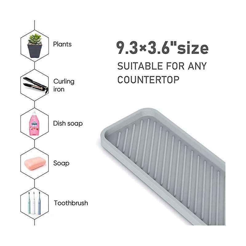 Kitchen Sink Organizer Tray,sponge Holder for Kitchen Sink Bathroom Counter Tray Sponge Silicone So