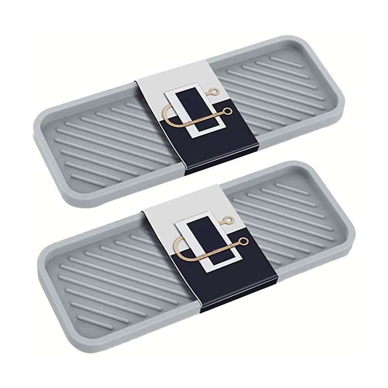 Kitchen Sink Organizer Tray,sponge Holder for Kitchen Sink Bathroom Counter Tray Sponge Silicone So