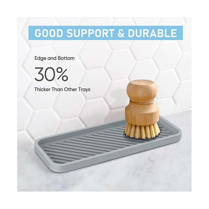 Kitchen Sink Organizer Tray,sponge Holder for Kitchen Sink Bathroom Counter Tray Sponge Silicone So