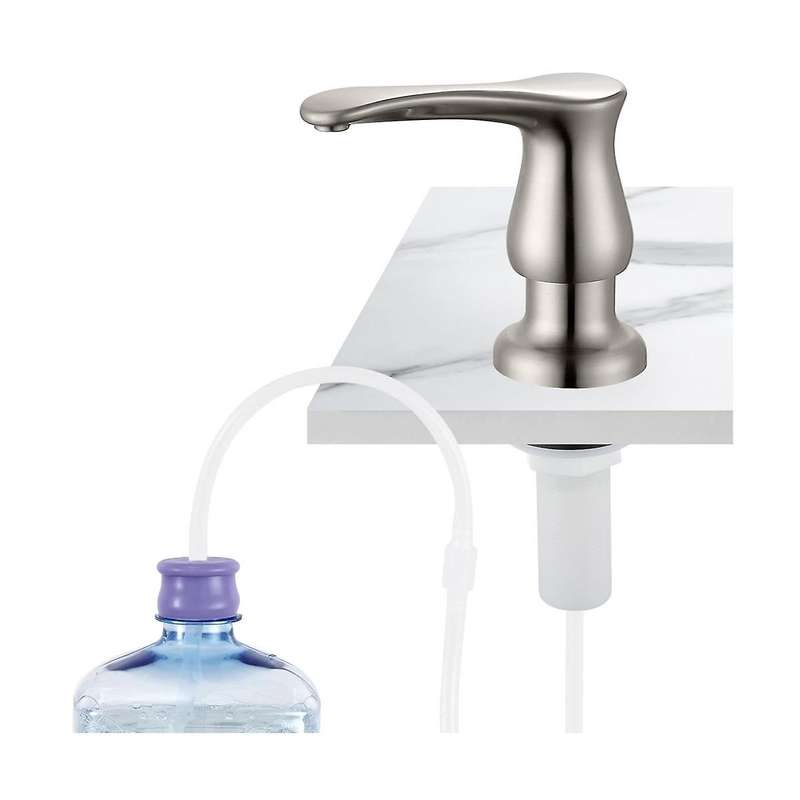 Kitchen Sink Soap Dispenser Brushed Nickel,under-sink Soap Dispenser with Silicone Extension Tube Ki