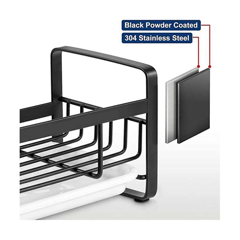 Kitchen Sink Sponge Stand, Stainless Steel Kitchen Soap Dispenser, with Removable Drain Pan