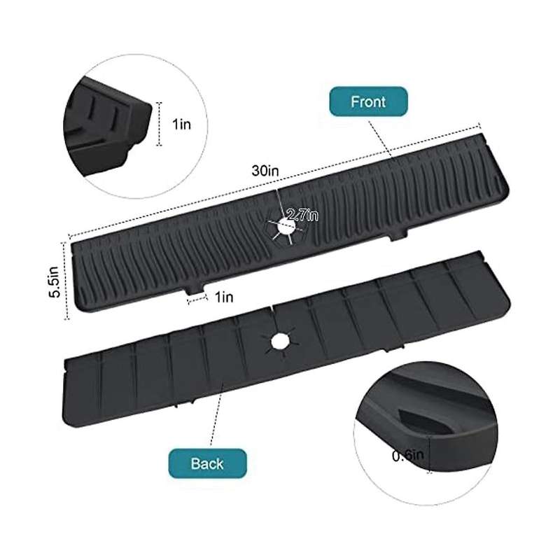 Kitchen Sink Splash Guards Sink Splash Guards Mat, Long Silicone Faucet Handle Water Catcher Tray F