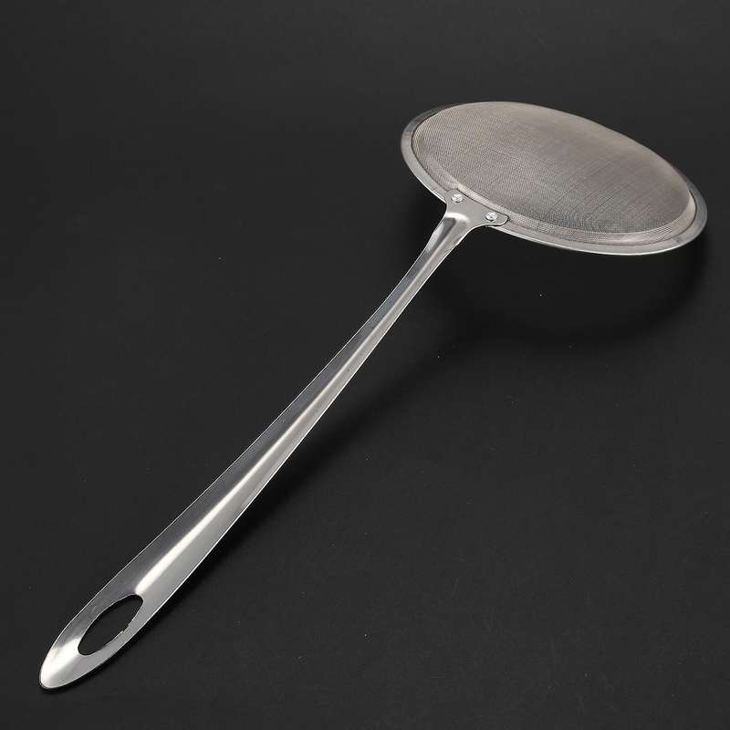 Kitchen Stainless Steel Mesh Hanging Oil Filter Net Strainer Scoop