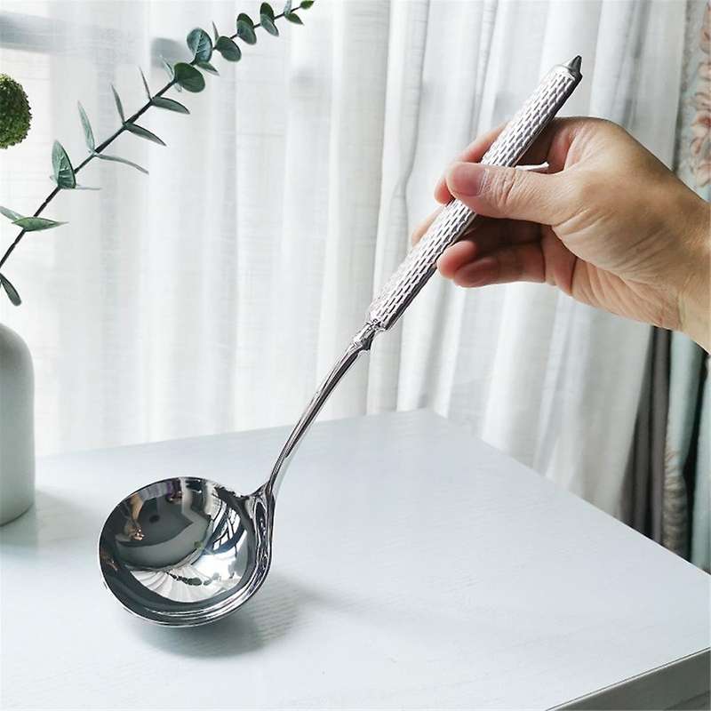 Kitchen Soup Ladle 304 Stainless Steel Punch Metal Luminous Ladell Spoons for Serving,Cooking,Cannin