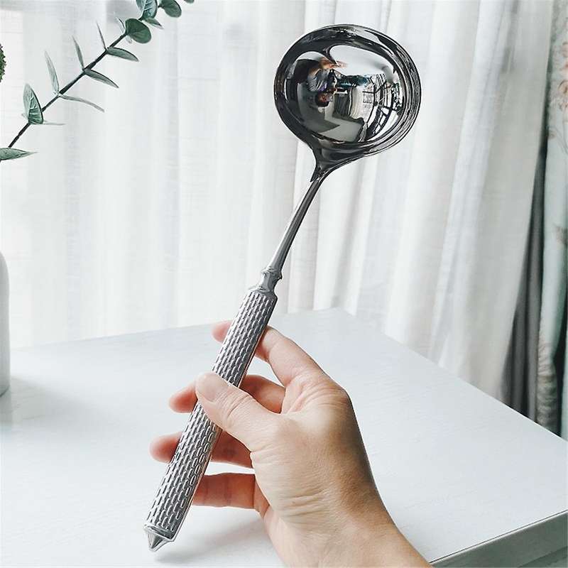 Kitchen Soup Ladle 304 Stainless Steel Punch Metal Luminous Ladell Spoons for Serving,Cooking,Cannin