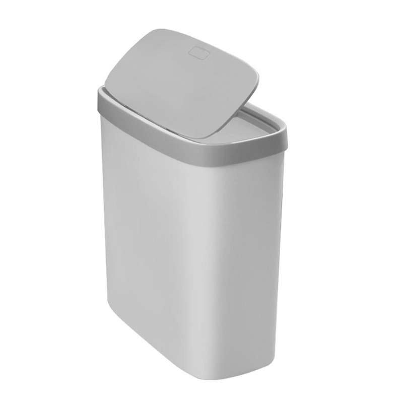 Kitchen Smart Trash Can Bathroom Plastic Trash Can Narrow Gray
