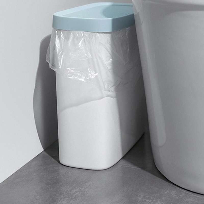 Kitchen Smart Trash Can Bathroom Plastic Trash Can Narrow Gray