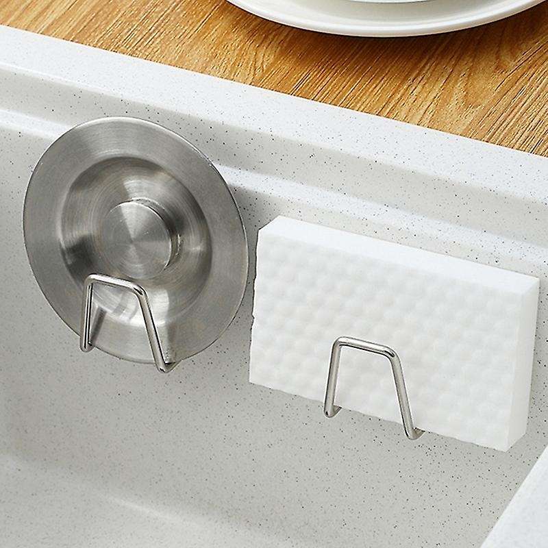 Kitchen Stainless Steel Holder Sink Sponges Drain Drying Rack Kitchen Wall Organizer 6 Pcs