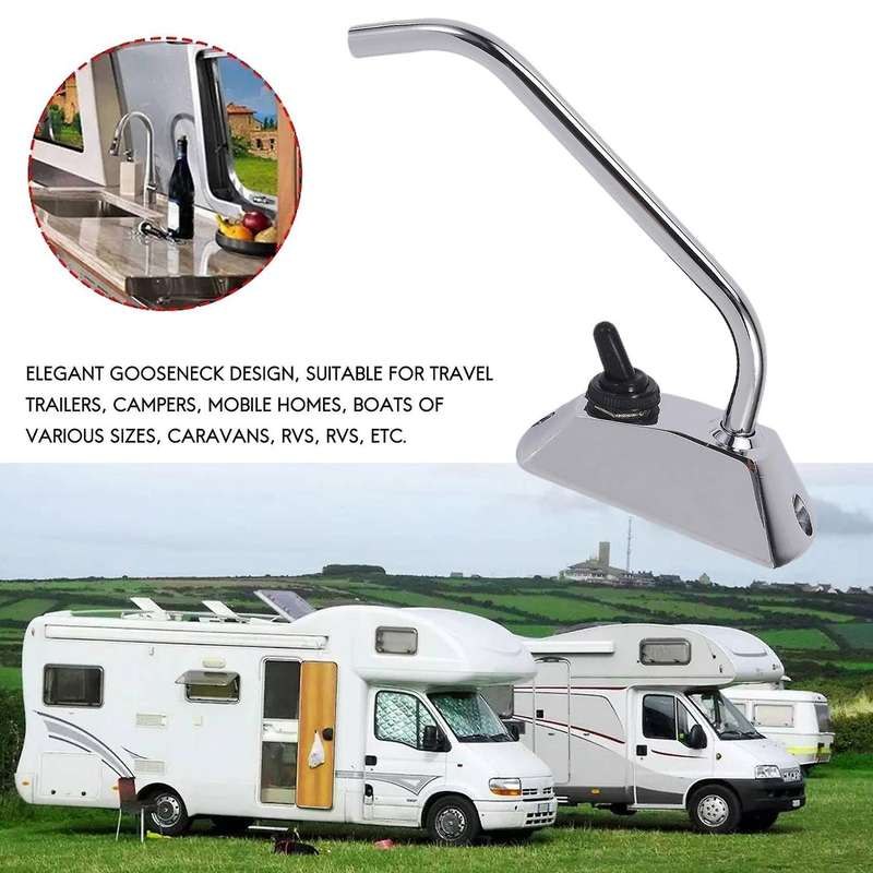 Kitchen Sink WaterTap 12V 360 Degree Rotation Compatible RV Camper Caravan