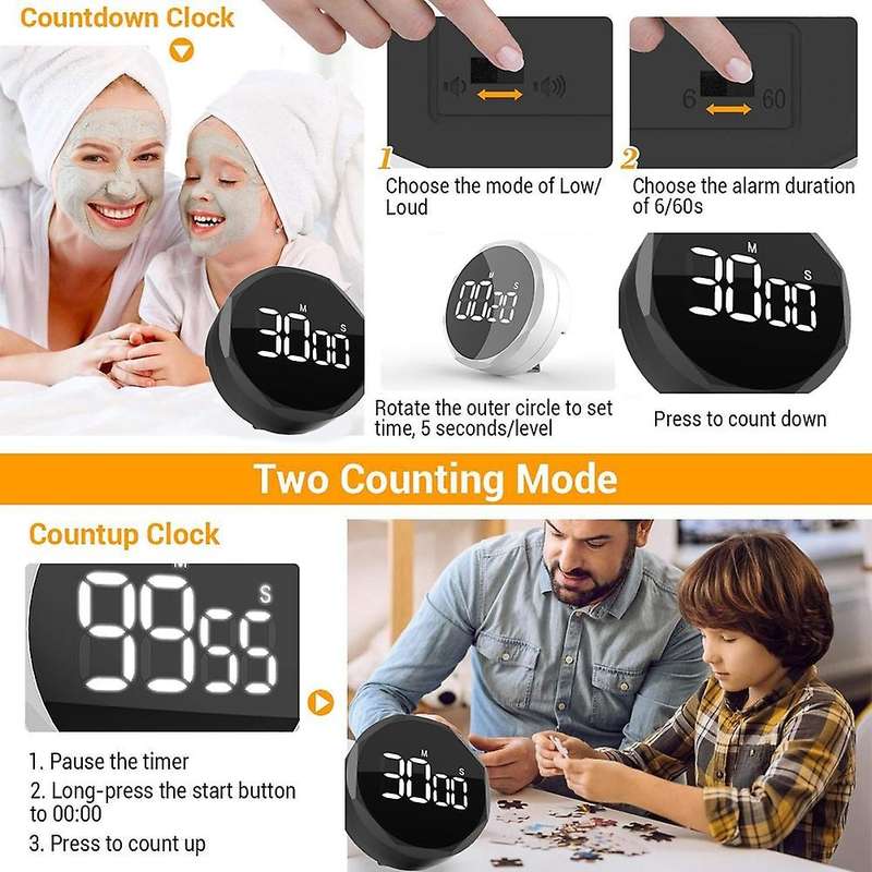 Kitchen Timer Digital for Cooking,Digital Timer for Kitchen Cooking Baking Study Stopwatch Alarm Tim