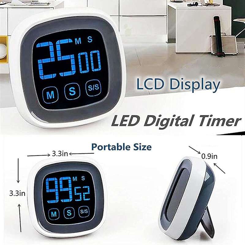 Kitchen Timer for Cooking Touchscreen LCD Classroom Timer for Kids Digital Timer for Game Meeting Fi
