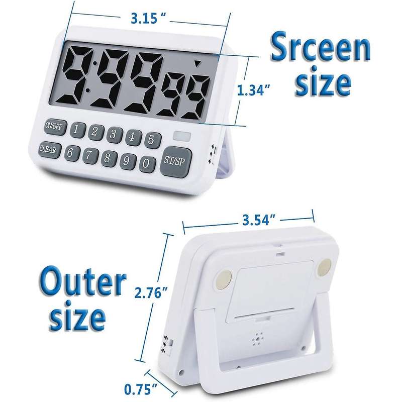 Kitchen Timer Digital Kitchen Timer Magnetic Countdown Timer with Loud Alarm Big Digits Back Stand f