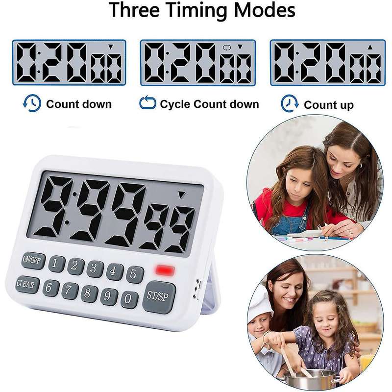 Kitchen Timer Digital Kitchen Timer Magnetic Countdown Timer with Loud Alarm Big Digits Back Stand f