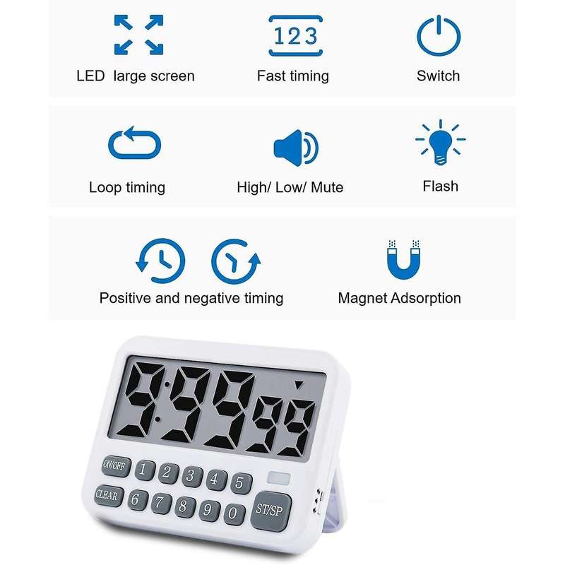 Kitchen Timer Digital Kitchen Timer Magnetic Countdown Timer with Loud Alarm Big Digits Back Stand f